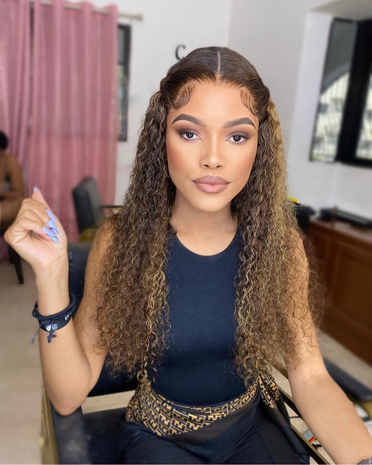 Deep Wave 4/27 Highlight 13x4 Lace Front Human Hair - Whisy Shopping