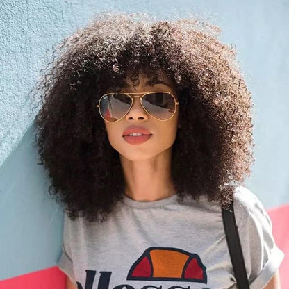 Afro Kinky Curly Wig* Bang - Whisy Shopping
