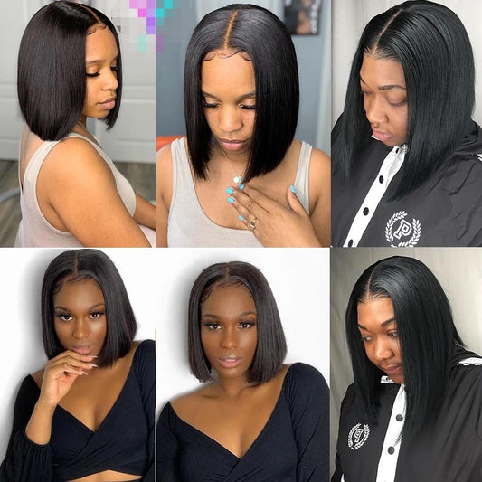 Short Bob 13x4 Lace Front Human Hair Wigs - Whisy Shopping