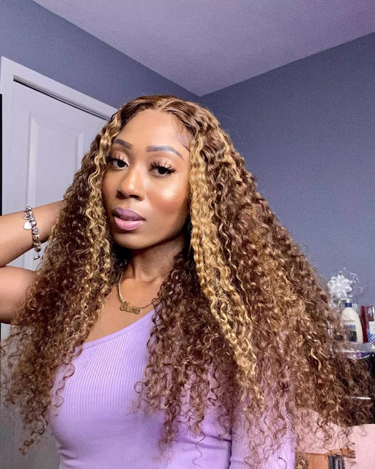 Deep Wave 4/27 Highlight 13x4 Lace Front Human Hair - Whisy Shopping