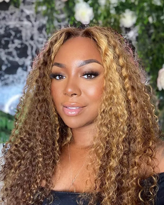 Deep Wave 4/27 Highlight 13x4 Lace Front Human Hair - Whisy Shopping